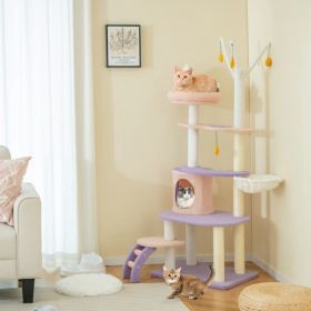 Multi-level Cat Tower with Sisal Covered Scratching Posts