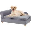 VEVOR Pet Sofa, Dog Couch for Large-Sized Dogs and Cats, Soft Velvety Dog Sofa Bed, 110 lbs Loading Cat Sofa, Grey