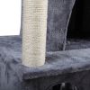 Double-layer cat Tree with cat house and ladder - light gray XH