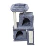 Double-layer cat Tree with cat house and ladder - light gray XH