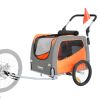 VEVOR Dog Bike Trailer, Supports up to 66 lbs, 2-in-1 Pet Stroller Cart Bicycle Carrier, Easy Folding Cart Frame with Quick Release Wheels