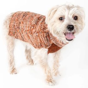 Royal Bark Heavy Cable Knitted Designer Fashion Dog Sweater (size: large)